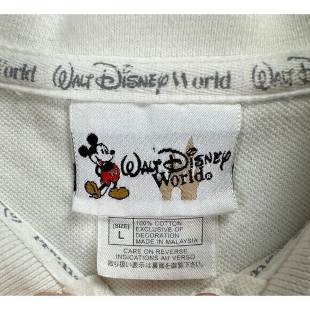 Walt Disney World Polo Shirt Adult Large White Short Sleeve Casual Rugby Mens - Picture 3 of 8